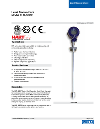 Thumbnail of document Data Sheet - FLR-SBDF Level Transmitter